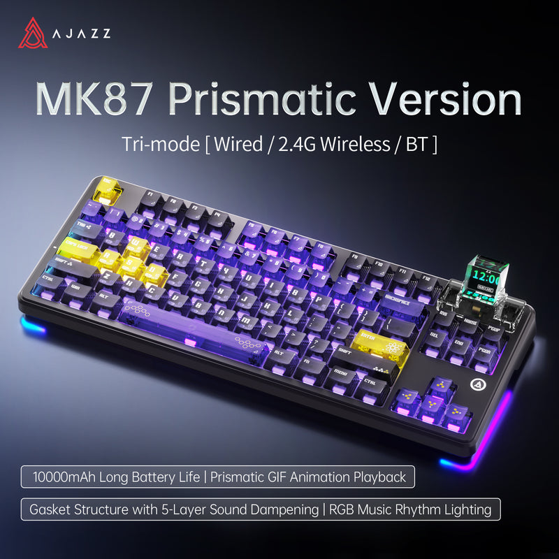 Load image into Gallery viewer, AJAZZ MK87 Prism Display TKL Wireless Mechanical Keyboard