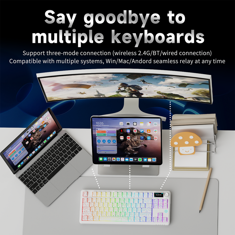 Load image into Gallery viewer, AJAZZ AK870 TKL Wireless Mechanical Keyboard