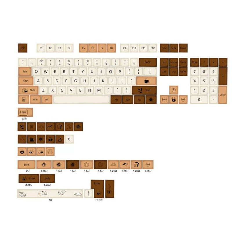 Load image into Gallery viewer, Coffee Cat XDA Keycap Set