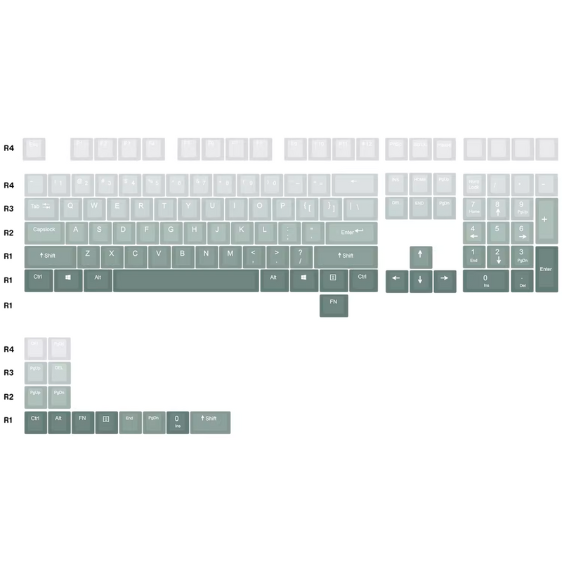Load image into Gallery viewer, JKDK Shine Through OEM Profile PBT Keycaps