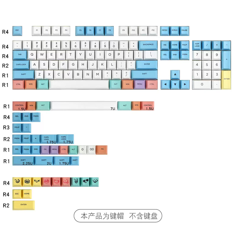 Load image into Gallery viewer, JKDK Crayon PBT Cherry Profile Dye-Sub Keycaps