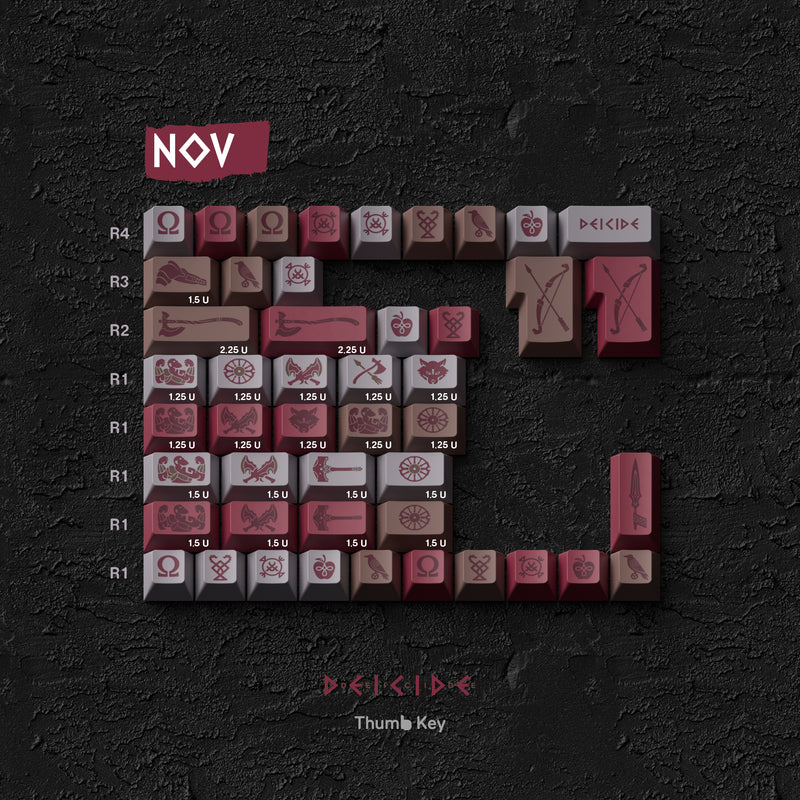 Load image into Gallery viewer, THUMB KEY X DOMIKEY DEICIDE Dye-Sub Cherry Profile Keycaps