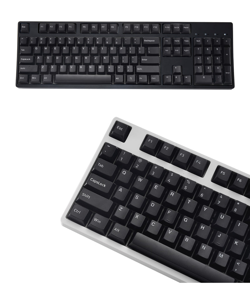 Load image into Gallery viewer, White on Black (WOB) Doubleshot PBT Keycap Set