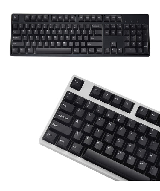 White on Black (WOB) Doubleshot PBT Keycap Set