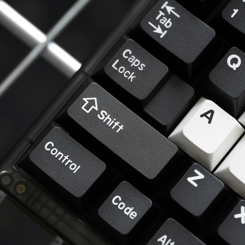 Load image into Gallery viewer, White on Black (WOB) Doubleshot PBT Cherry Profile Keycap Set