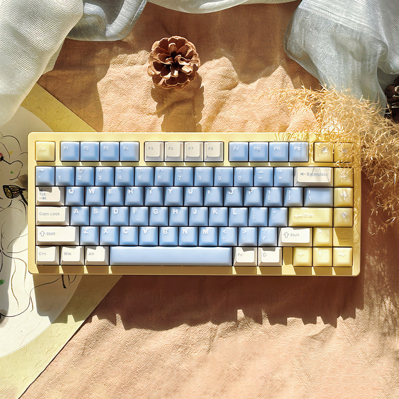 Load image into Gallery viewer, Sea Salt Lemon Candy Cherry Profile PBT+PC Double Shot Jelly Keycap Set