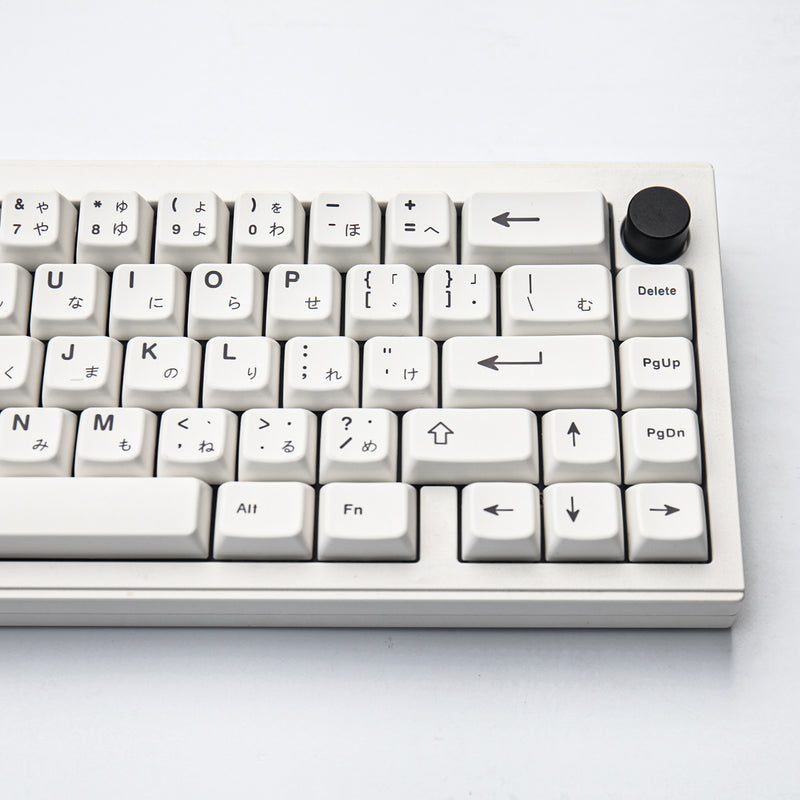 Load image into Gallery viewer, Mecha Black on White Hiragana MDA Profile Keycaps