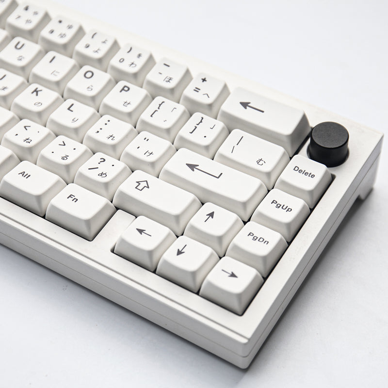 Load image into Gallery viewer, Mecha Black on White Hiragana MDA Profile Keycaps