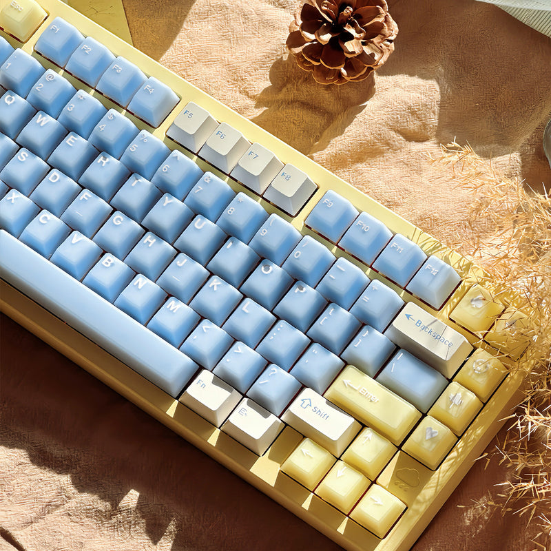Load image into Gallery viewer, Sea Salt Lemon Candy Cherry Profile PBT+PC Double Shot Jelly Keycap Set