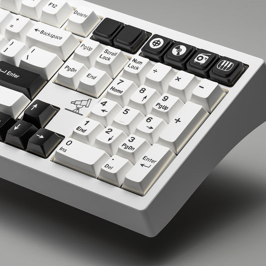 Black on White (BOW) PBT Doubleshot Cherry Profile Keycaps