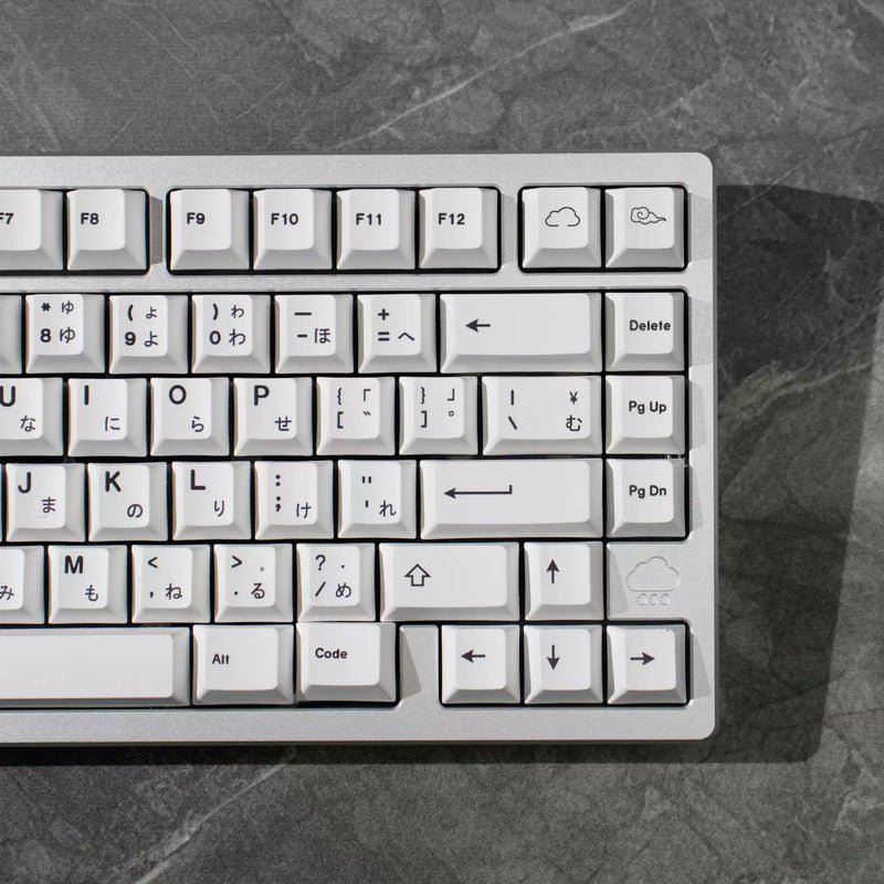 Load image into Gallery viewer, Mecha Weathering Black on White Cherry Profile Dye-Sub PBT Keycap Set