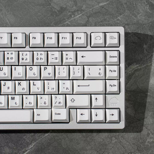 Mecha Weathering Black on White Cherry Profile Dye-Sub PBT Keycap Set