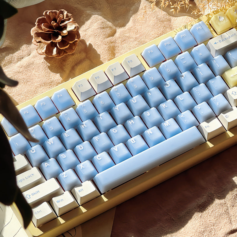 Load image into Gallery viewer, Sea Salt Lemon Candy Cherry Profile PBT+PC Double Shot Jelly Keycap Set
