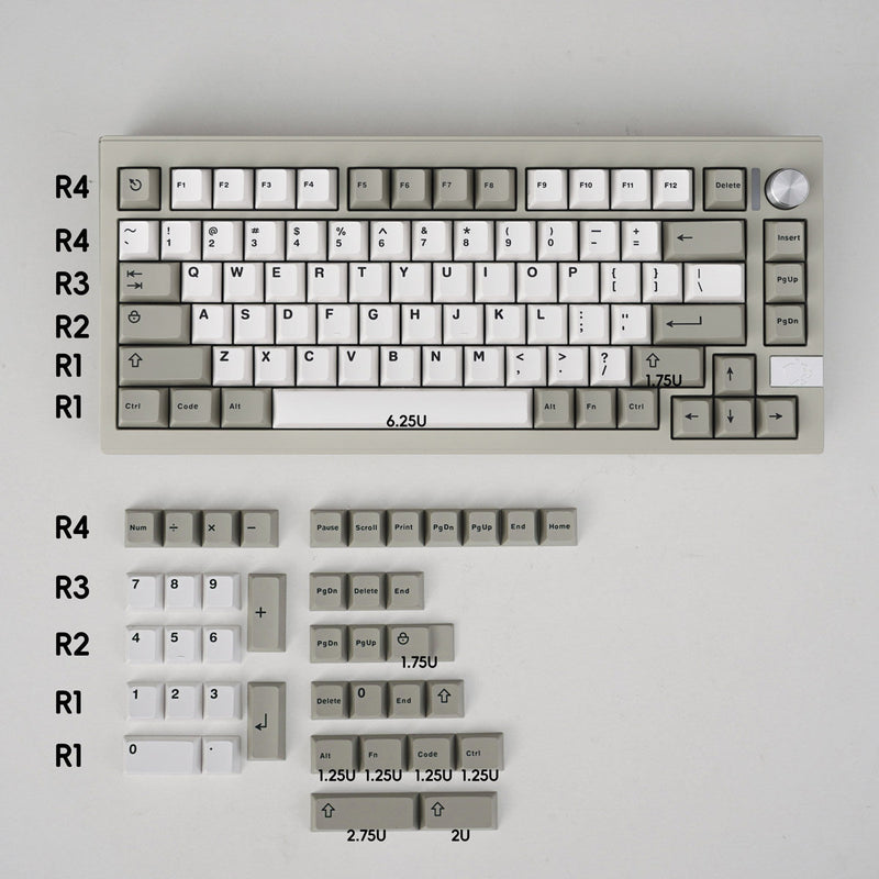 Load image into Gallery viewer, Retro Beige ABS Double Shot Cherry Profile Keycap Set