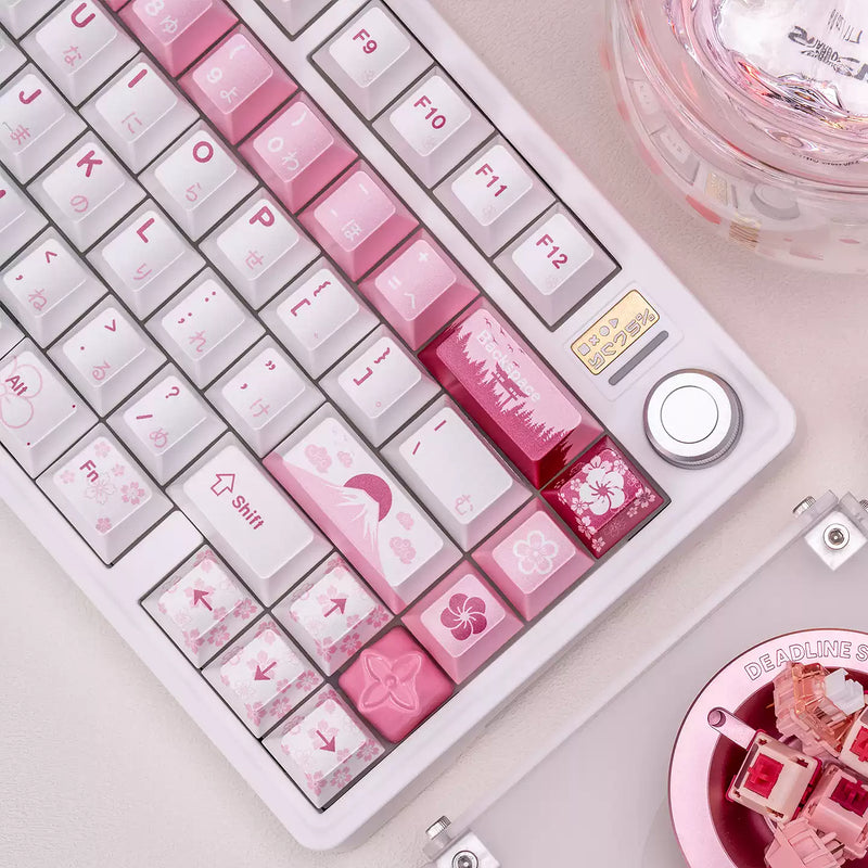 Load image into Gallery viewer, Sakura Blossom Pearlescent Metallic Cherry Profile Keycap Set
