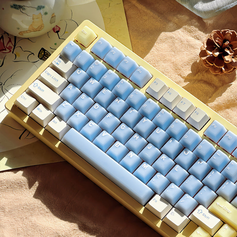 Load image into Gallery viewer, Sea Salt Lemon Candy Cherry Profile PBT+PC Double Shot Jelly Keycap Set
