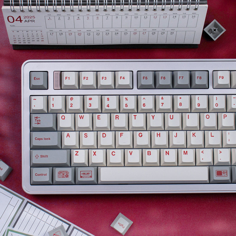 Load image into Gallery viewer, Red Industrial Retro PBT Dye Sub Cherry Profile Keycap Set