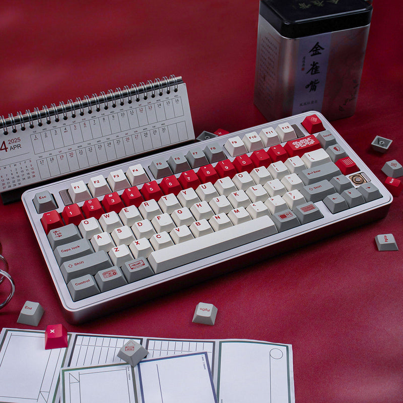Load image into Gallery viewer, Red Industrial Retro PBT Dye Sub Cherry Profile Keycap Set