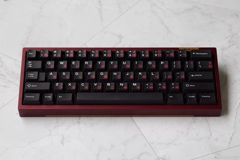 Load image into Gallery viewer, JKDK WOB Red Hiragana PBT Cherry Profile Dye-Sub Keycap Set