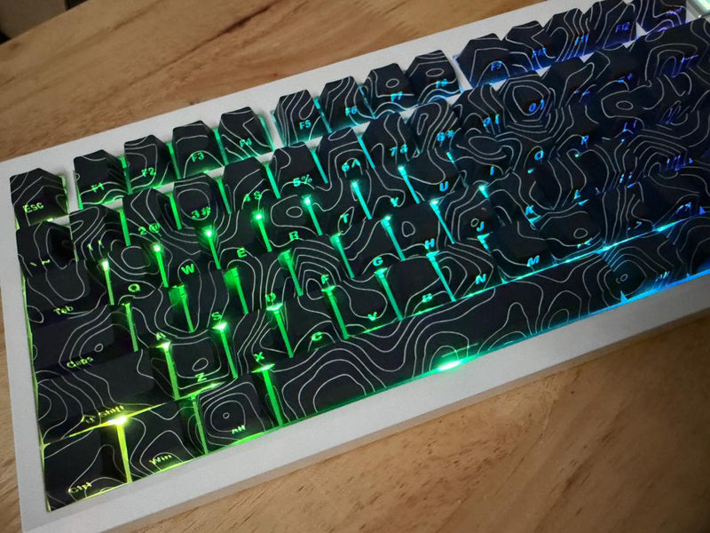 Load image into Gallery viewer, Mecha Topography V2 Side Printed RGB Shine Through Cherry Profile Keycaps