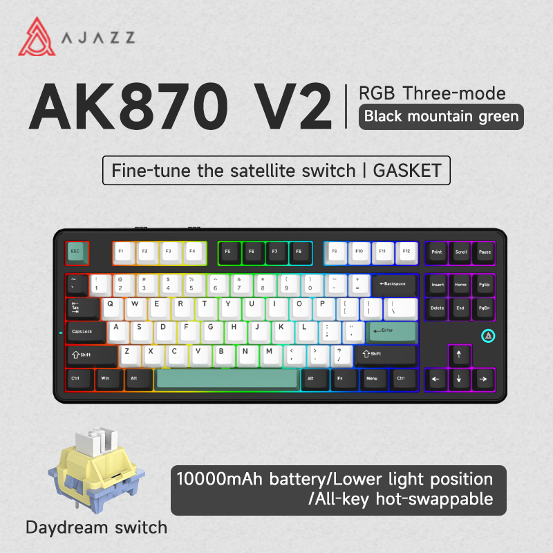 Load image into Gallery viewer, AJAZZ AK870 V2 TKL Wireless Mechanical Keyboard