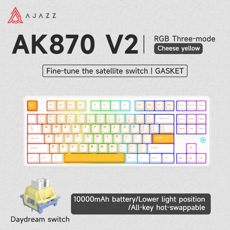Load image into Gallery viewer, AJAZZ AK870 V2 TKL Wireless Mechanical Keyboard