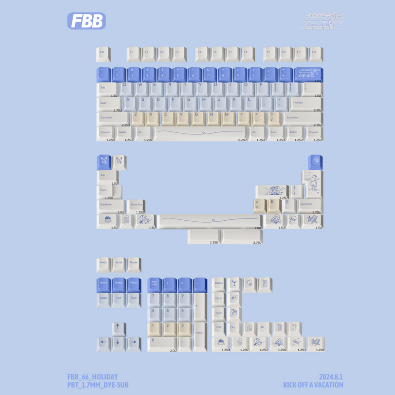 Load image into Gallery viewer, FBB Holiday PBT Cherry Profile Keycap Set