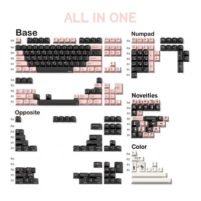 Load image into Gallery viewer, JKDK Black Pink PBT Keycaps