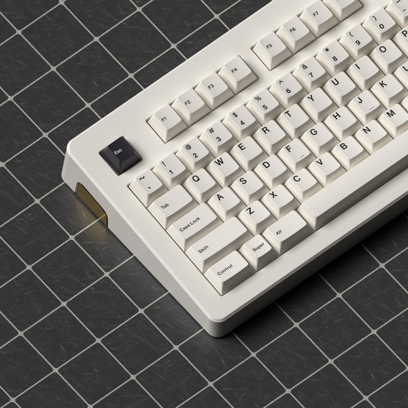 Load image into Gallery viewer, JKDK Black on White PBT Cherry Profile Dye-Sub Keycap Set