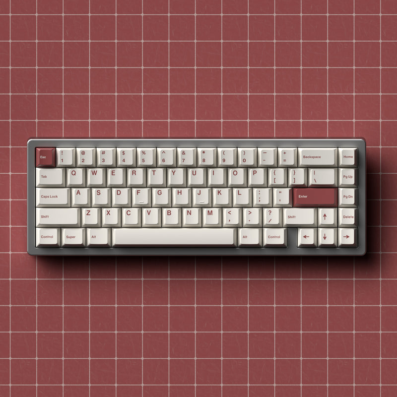 Load image into Gallery viewer, JKDK Red on White PBT Cherry Profile Dye-Sub Keycap Set