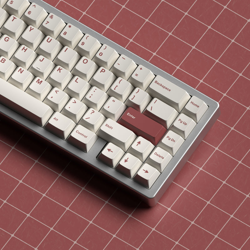 Load image into Gallery viewer, JKDK Red on White PBT Cherry Profile Dye-Sub Keycap Set