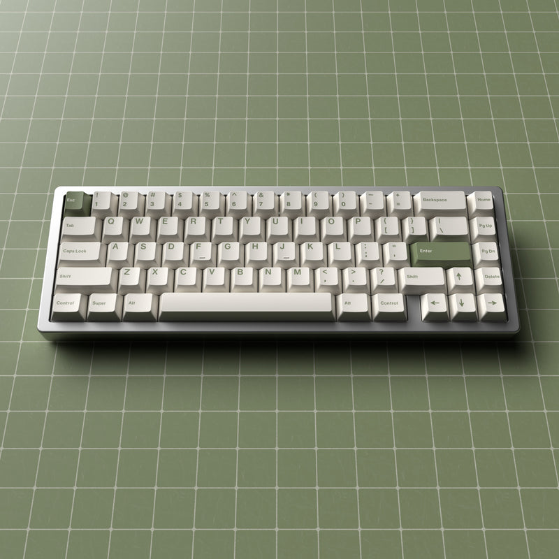 Load image into Gallery viewer, JKDK Green on White PBT Cherry Profile Dye-Sub Keycap Set