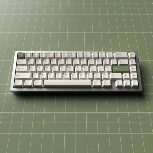 JKDK Green on White PBT Cherry Profile Dye-Sub Keycap Set
