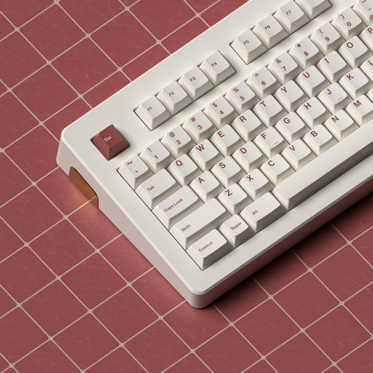 JKDK Red on White PBT Cherry Profile Dye-Sub Keycap Set