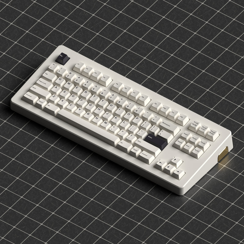 Load image into Gallery viewer, JKDK Black on White PBT Cherry Profile Dye-Sub Keycap Set