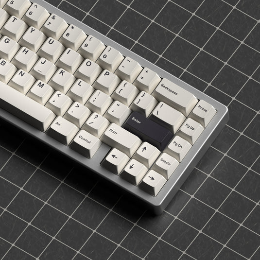 JKDK Black on White PBT Cherry Profile Dye-Sub Keycap Set