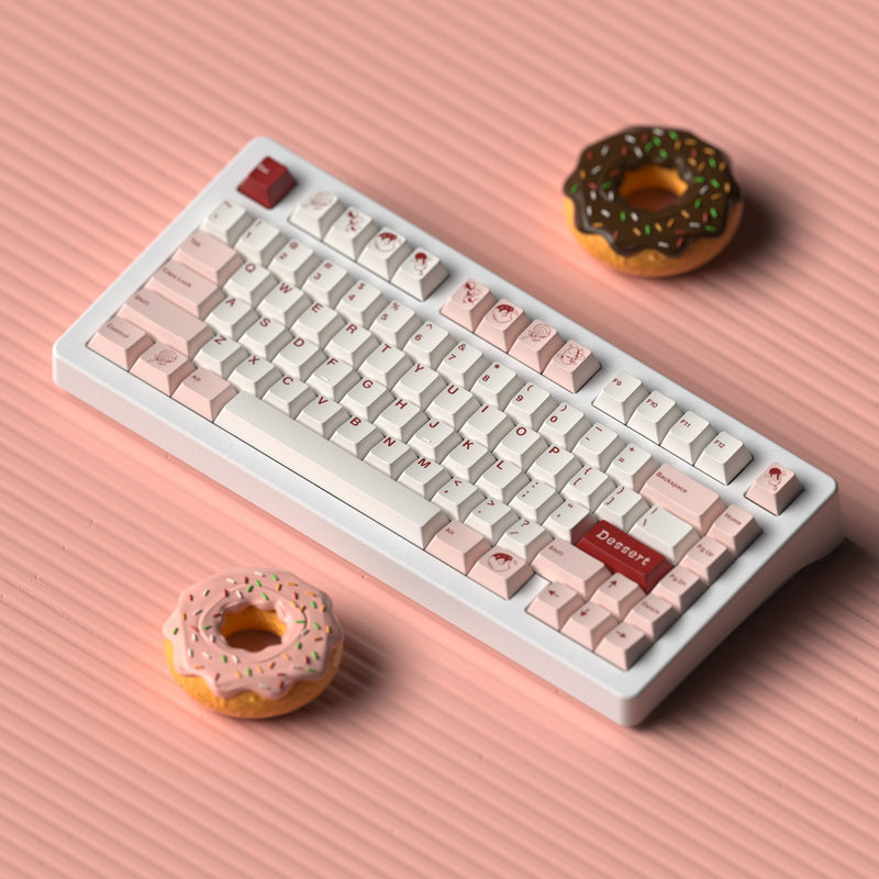 Load image into Gallery viewer, JKDK Pink Dessert PBT Cherry Profile Dye-Sub Keycap Set