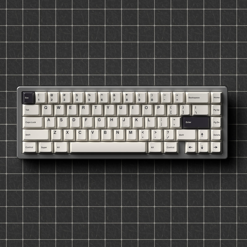 Load image into Gallery viewer, JKDK Black on White PBT Cherry Profile Dye-Sub Keycap Set