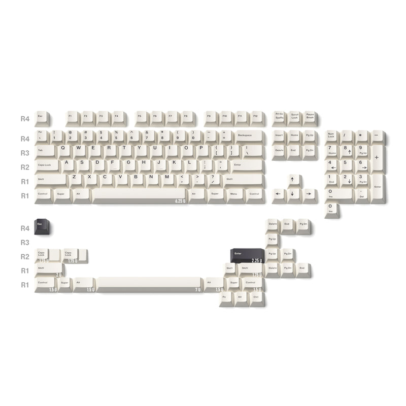 Load image into Gallery viewer, JKDK Black on White PBT Cherry Profile Dye-Sub Keycap Set
