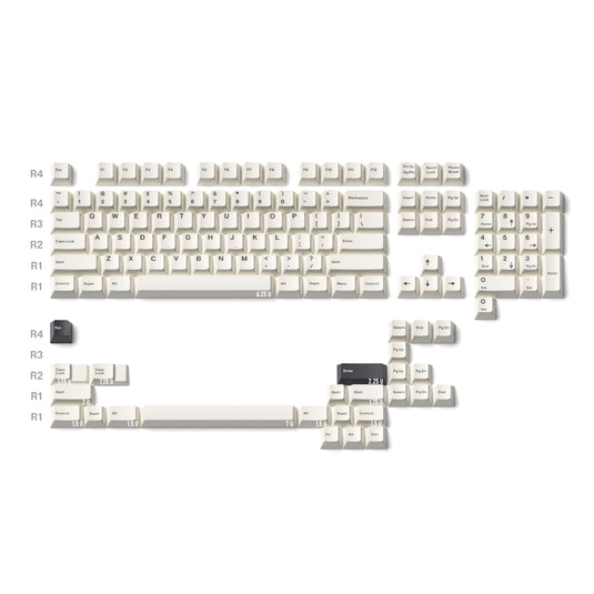 JKDK Black on White PBT Cherry Profile Dye-Sub Keycap Set