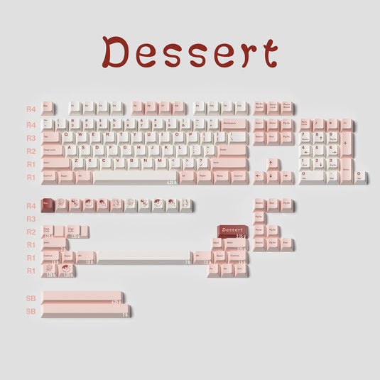 JKDK Pink Dessert PBT Cherry Profile Dye-Sub Keycap Set