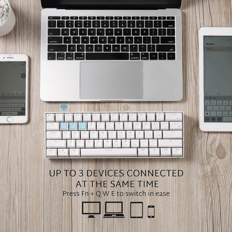 Load image into Gallery viewer, Royal Kludge RK61 60% Wireless Hotswappable Keyboard - White