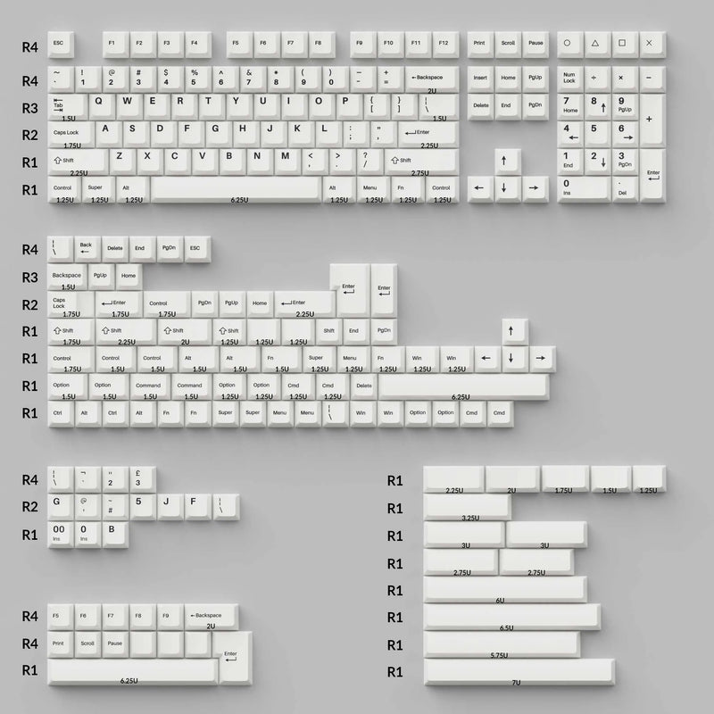 Load image into Gallery viewer, Keychron Cherry Double Shot PBT Keycap Set - Black on White
