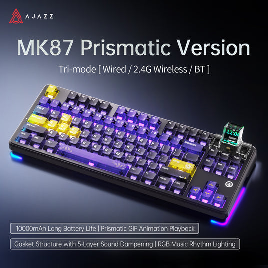 AJAZZ MK87 Prism Display TKL Wireless Mechanical Keyboard