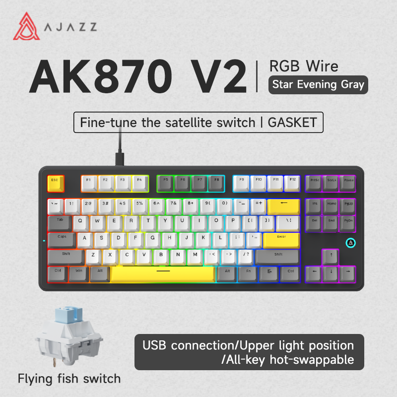 Load image into Gallery viewer, AJAZZ AK870 TKL Wireless Mechanical Keyboard
