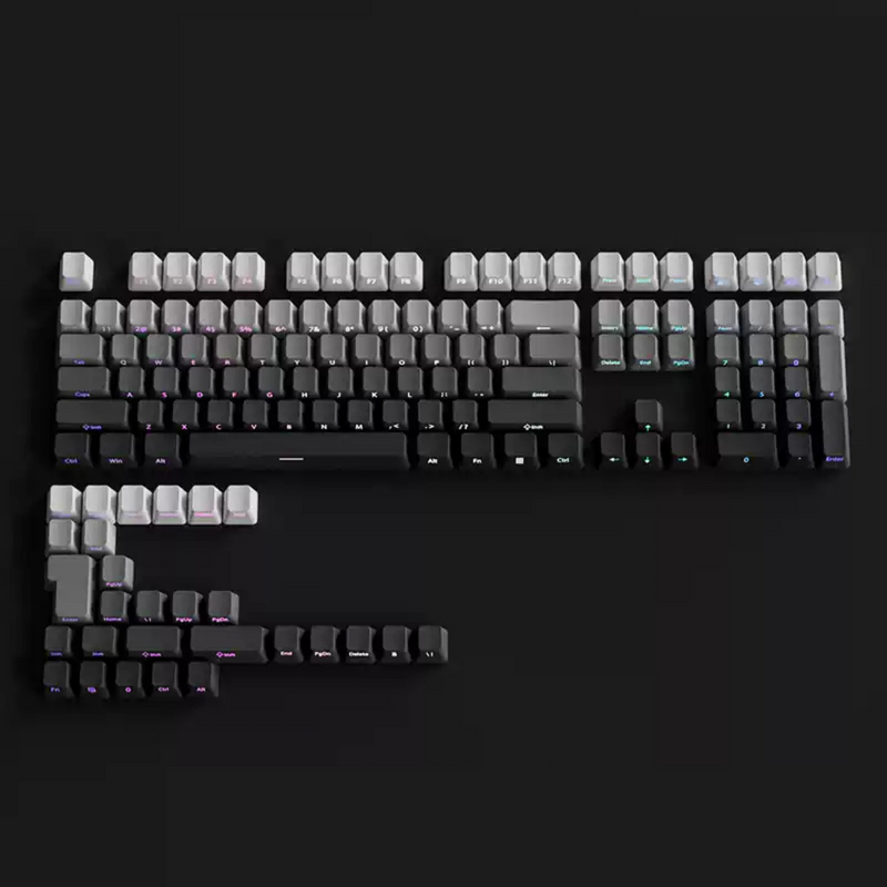 Load image into Gallery viewer, Gradient Shine Through Cherry Profile PBT Keycaps [Side Printed]
