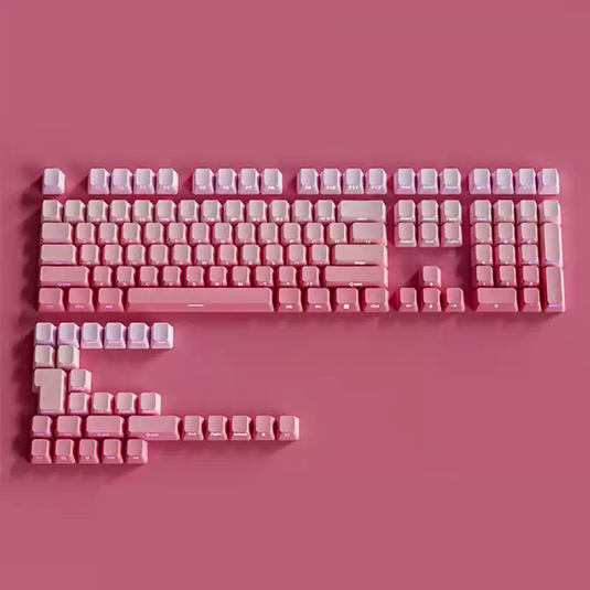 Pink Gradient Shine Through Cherry Profile PBT Keycaps [Side Printed]