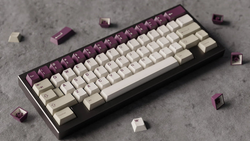 Load image into Gallery viewer, [In-Stock] Keykobo Violet Alert ABS Keycaps Doubleshot Cherry Profile
