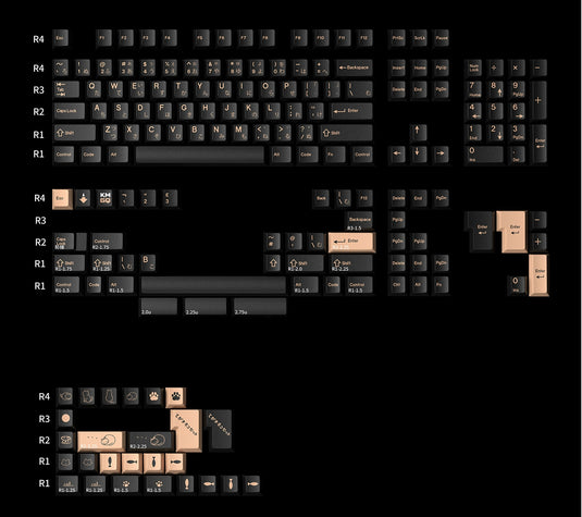 JKDK x KM Cat PBT Cherry Profile Dye-Sub Keycaps