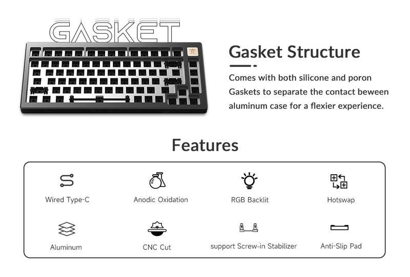 Load image into Gallery viewer, AKKO MOD006 Aluminum DIY Barebones Kit
